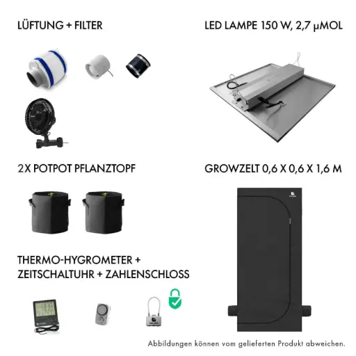 [901002] Caluma Komplettset 1 Pflanze (60 x 60 cm, 75 W)