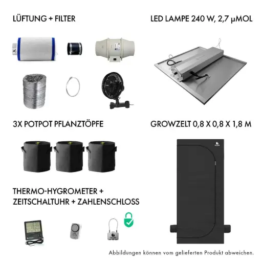 [901005] Caluma PLUS Komplettset 2 Pflanzen (80 x 80 cm, 240 W)